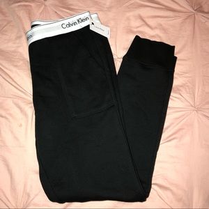 Medium, black Calvin Klein jogger sweatpants